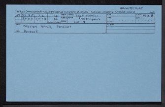 Preston Tower, Doocot, NT37SE 22, Ordnance Survey index card, Recto