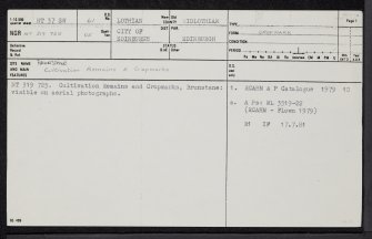 Brunstane, NT37SW 61, Ordnance Survey index card, page number 1, Recto