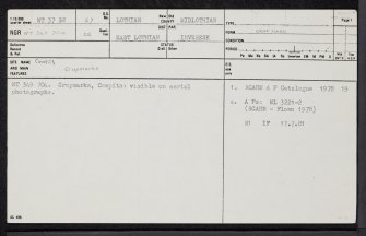 Cowpits, NT37SW 67, Ordnance Survey index card, page number 1, Recto