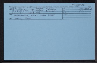 Musselburgh, 47 High Street, NT37SW 114, Ordnance Survey index card, Recto