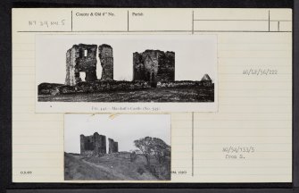 Macduff's Castle, NT39NW 5, Ordnance Survey index card, Recto