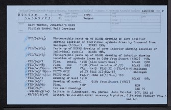 East Wemyss, Jonathan's Cave, NT39NW 9, Ordnance Survey index card, page number 2, Recto