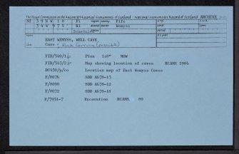 East Wemyss, Well Cave, NT39NW 10, Ordnance Survey index card, Recto