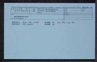 Broadhaugh Hill, NT40NE 10, Ordnance Survey index card, Recto