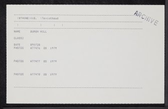 Burgh Hill, NT40NE 18, Ordnance Survey index card, Recto