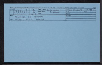 Teviothead Old Graveyard, NT40NW 8, Ordnance Survey index card, Recto