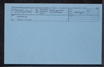 Slaidhills, NT40NW 11, Ordnance Survey index card, Recto