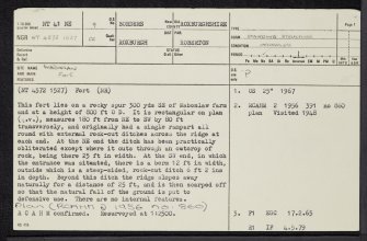 Mabonlaw, NT41NE 9, Ordnance Survey index card, page number 1, Recto