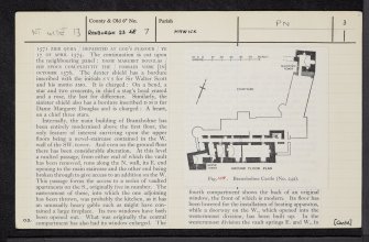 Branxholme Castle, NT41SE 13, Ordnance Survey index card, page number 3, Recto