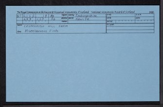Crumhaugh Hill, NT41SE 19, Ordnance Survey index card, Recto