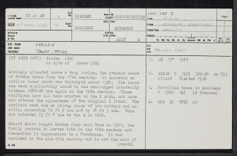 Harden, NT41SW 9, Ordnance Survey index card, page number 1, Recto