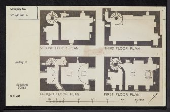 Oakwood Tower, NT42NW 6, Ordnance Survey index card, page number 1, Recto