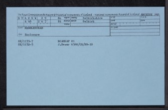 Middlestead, NT42NW 29, Ordnance Survey index card, Recto