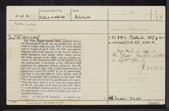 North Synton, NT42SE 10, Ordnance Survey index card, page number 1, Recto