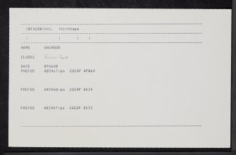 Oakwood, NT42SW 1, Ordnance Survey index card, Recto