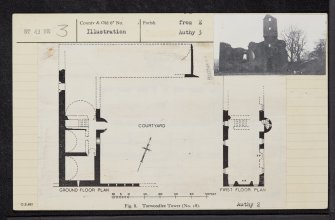 Torwoodlee Tower, NT43NE 3, Ordnance Survey index card, Recto