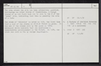 Blindlee, NT43NE 6, Ordnance Survey index card, page number 2, Verso