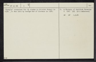 Old Fairnilee House, NT43SE 3, Ordnance Survey index card, page number 2, Verso