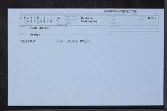 Yair Bridge, NT43SE 5, Ordnance Survey index card, Recto