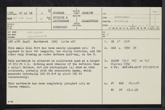 Hollybush, NT43SE 6, Ordnance Survey index card, page number 1, Recto