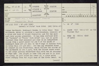 Crib's Hill - Howdenpot Knowes, NT43SE 12, Ordnance Survey index card, page number 1, Recto