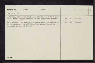 Crib's Hill - Howdenpot Knowes, NT43SE 12, Ordnance Survey index card, page number 3, Recto