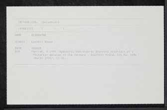 Galashiels, Glenmayne House, NT43SE 35, Ordnance Survey index card, Recto