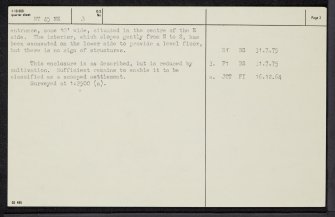 Fairneylees, NT45NE 3, Ordnance Survey index card, page number 2, Recto