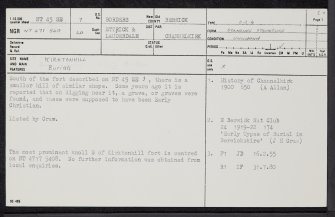 Kirktonhill, NT45SE 7, Ordnance Survey index card, page number 1, Recto