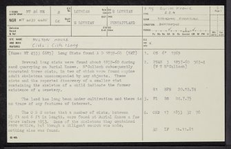 Milton House, NT46NE 2, Ordnance Survey index card, page number 1, Recto