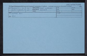 Humbie Millhouse, NT46SE 21, Ordnance Survey index card, Recto