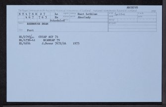 Redhouse Dean, NT47NE 27, Ordnance Survey index card, Recto