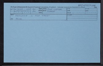 Cockenzie, 21 High Street, NT47NW 25, Ordnance Survey index card, Recto