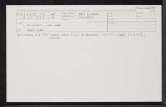 Longniddry, Dean Park, NT47NW 32, Ordnance Survey index card, Recto