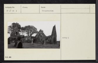 Gladsmuir, Old Parish Church And Churchyard, NT47SE 1, Ordnance Survey index card, Recto