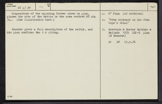 Prestonpans, Battle Of Prestonpans Monument, NT47SW 10, Ordnance Survey index card, page number 2, Recto