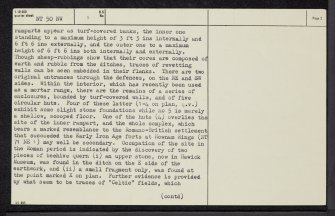 Blakebillend, NT50NW 1, Ordnance Survey index card, page number 2, Verso