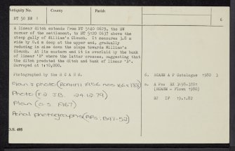 Blakebillend, NT50NW 1, Ordnance Survey index card, page number 6, Verso