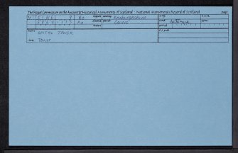 Spital Tower, NT51NE 9, Ordnance Survey index card, Recto