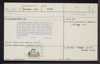 Cavers, NT51NW 8, Ordnance Survey index card, page number 1, Recto