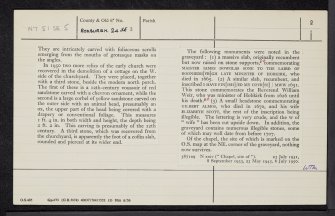 Hobkirk, NT51SE 5, Ordnance Survey index card, page number 2, Verso