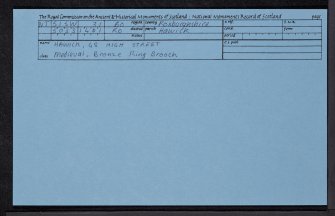 Hawick, 48 High Street, NT51SW 31, Ordnance Survey index card, Recto