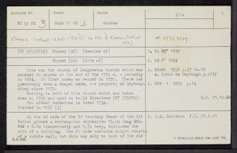 Birselees, Old Graveyard, NT52NE 3, Ordnance Survey index card, page number 1, Recto