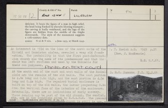 Lilliesleaf Parish Church, NT52NW 12, Ordnance Survey index card, page number 3, Recto