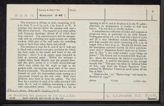 Fatlips Castle, NT52SE 10, Ordnance Survey index card, page number 2, Verso