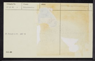 Riddell, NT52SW 7, Ordnance Survey index card, page number 1, Recto