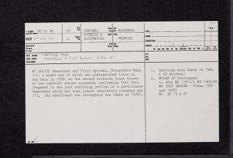 Craigsford Burn, NT53NE 37, Ordnance Survey index card, page number 1, Recto