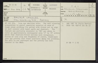 Easter Langlee, NT53NW 16, Ordnance Survey index card, page number 1, Recto