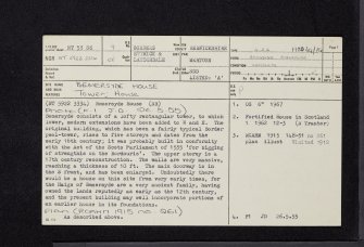 Bemersyde House, NT53SE 9, Ordnance Survey index card, page number 1, Recto