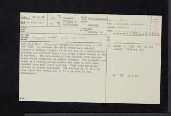 Drygrange, Old Bridge, NT53SE 52, Ordnance Survey index card, page number 1, Recto